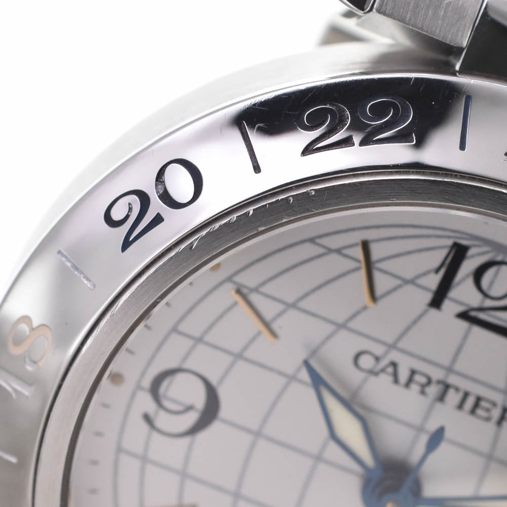 with paper CARTIER Pasha C Meridian GMT W31029M7 Date Silver Dial Automatic Unisex
 Watch M#143060