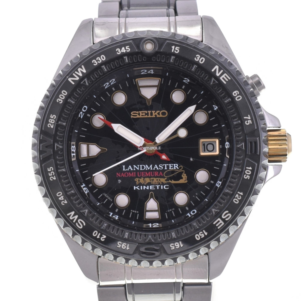 SEIKO Landmaster Kinetic 5M65-0A10/SBDW002 Naomi Uemura model black Dial Auto quartz Men's
 Watch L#143062