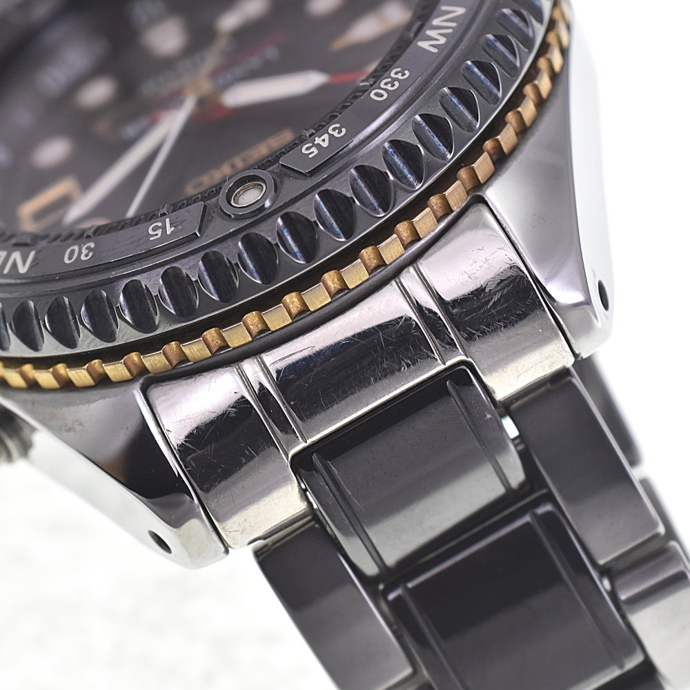 SEIKO Landmaster Kinetic 5M65-0A10/SBDW002 Naomi Uemura model black Dial Auto quartz Men's
 Watch L#143062