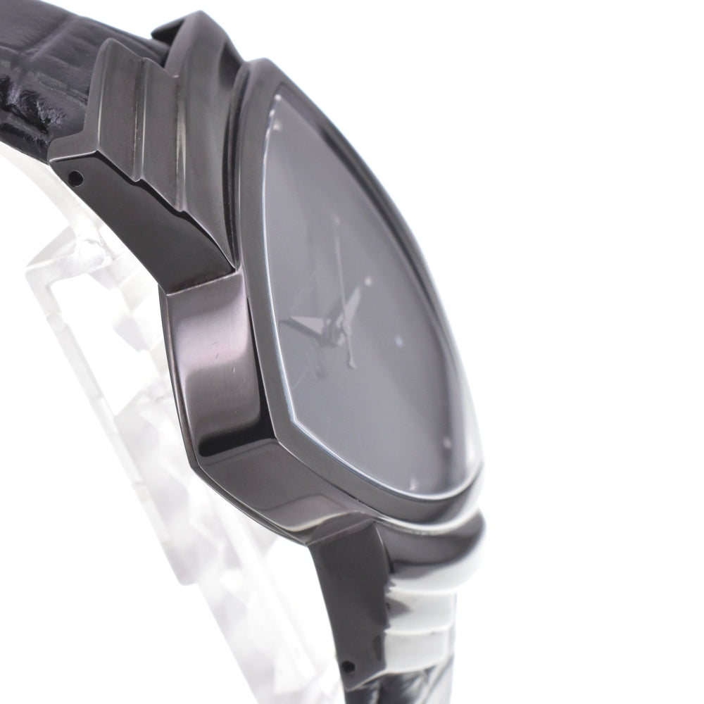 with paper HAMILTON Ventura full black 6337 Stainless Steel black Dial Quartz Men's
 Watch M#143068