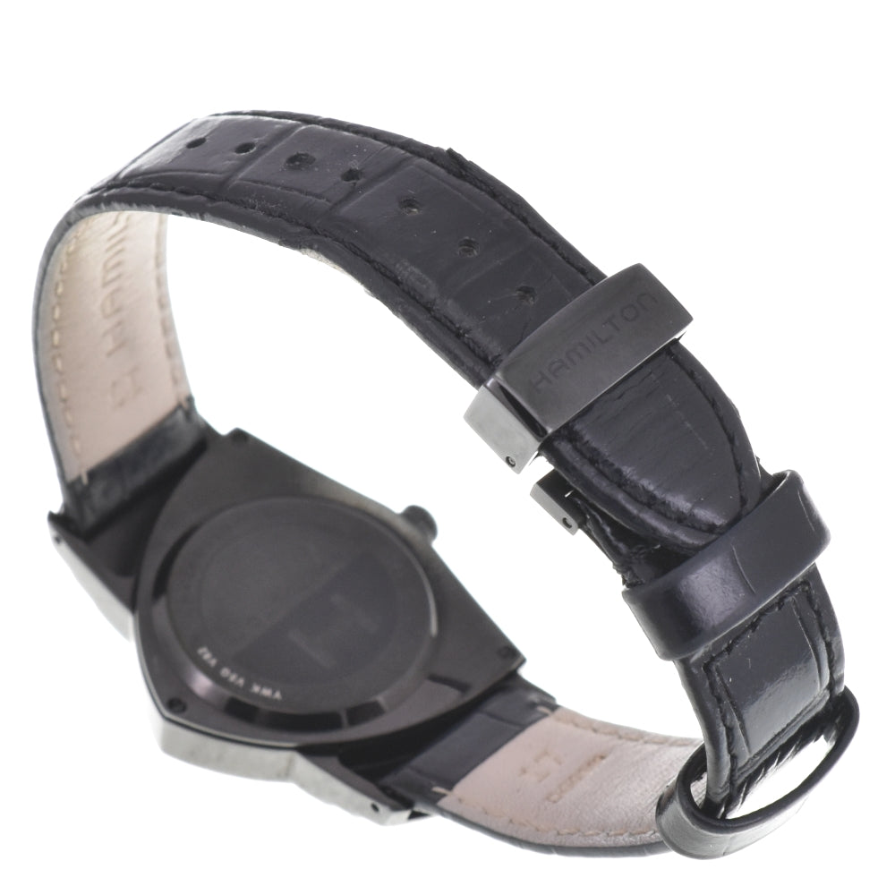 with paper HAMILTON Ventura full black 6337 Stainless Steel black Dial Quartz Men's
 Watch M#143068