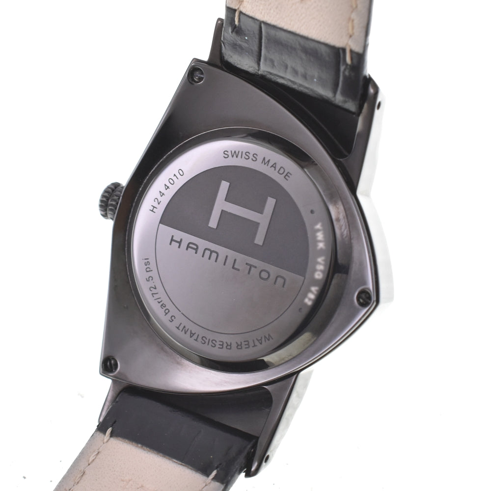 with paper HAMILTON Ventura full black 6337 Stainless Steel black Dial Quartz Men's
 Watch M#143068