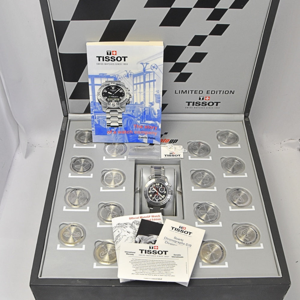 with paper TISSOT V8 MotoGP limited edition T36.1.686.92 Chronograph Date black Dial Quartz Men's
 Watch L#143070