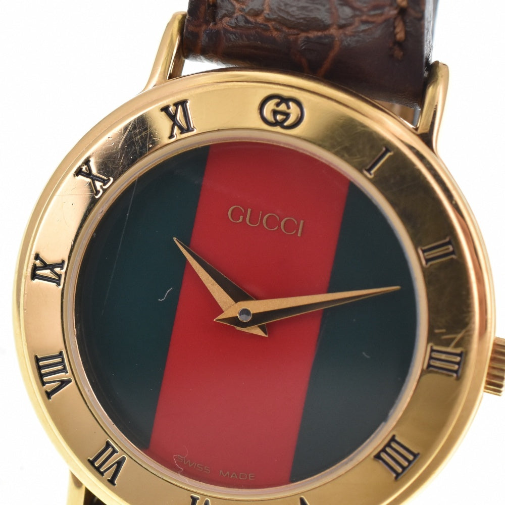 GUCCI 3000.2.L Sherry line Green / red Dial Quartz Ladies
 Watch N#143089