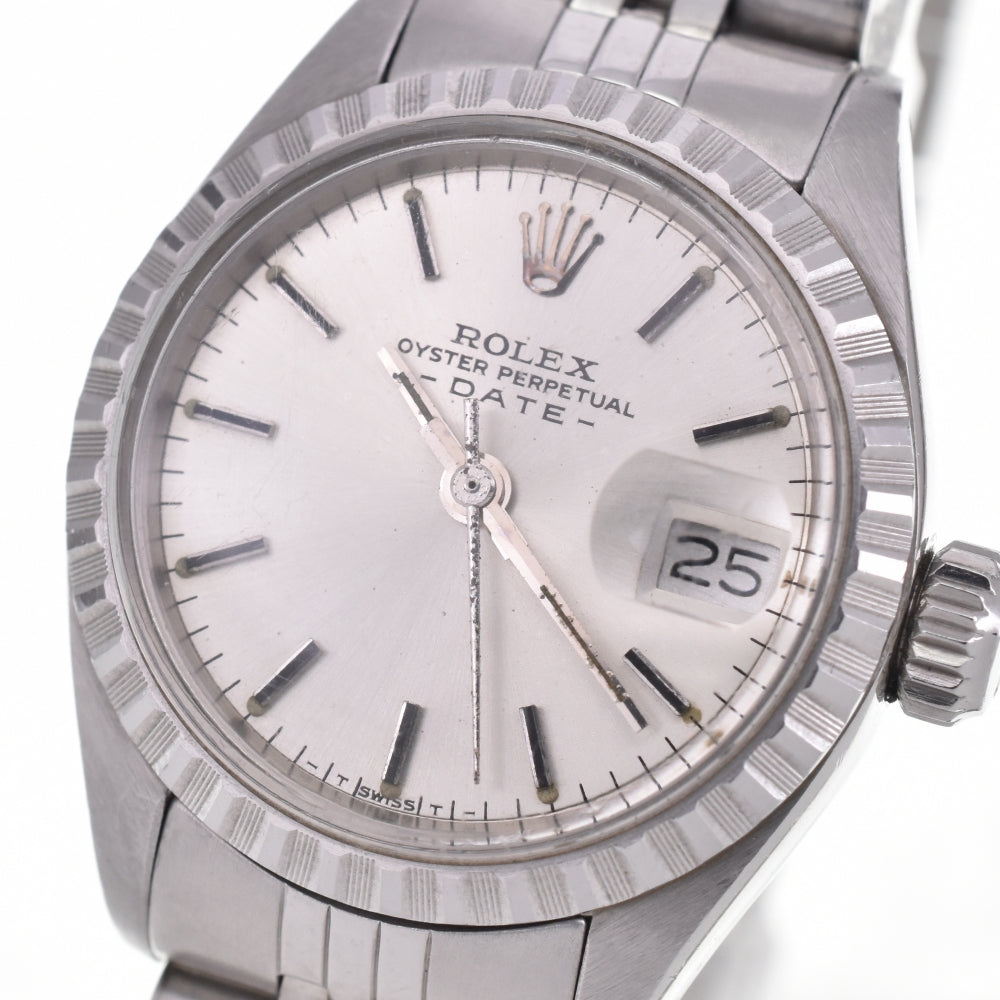 ROLEX Oyster perpetual date 6924 vintage Cal.2030 Silver Dial Automatic Ladies
 Watch N#143096