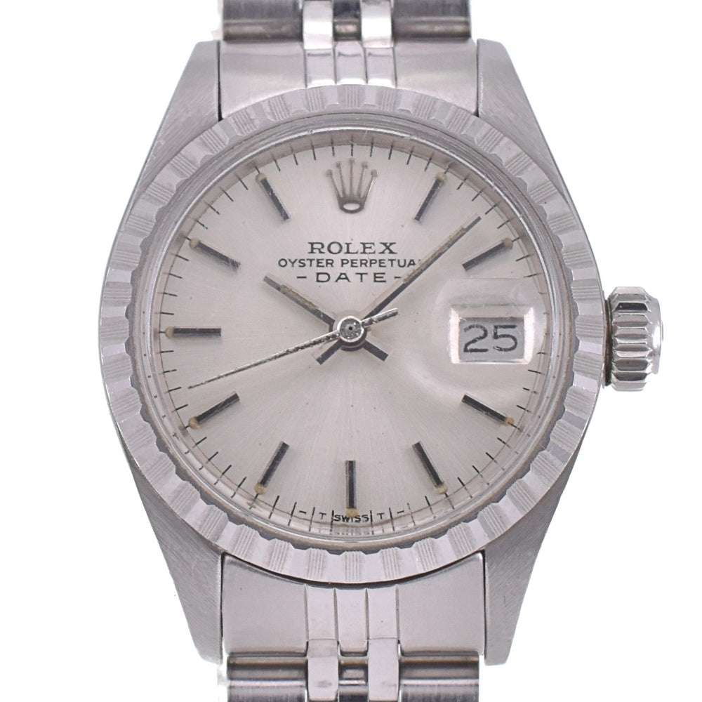 ROLEX Oyster perpetual date 6924 vintage Cal.2030 Silver Dial Automatic Ladies
 Watch N#143096