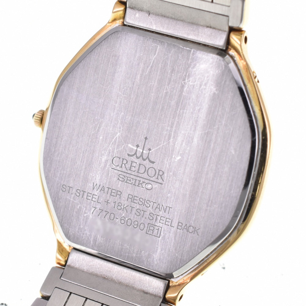 SEIKO CREDOR 7770-6090 Stainless Steel/18KT white Dial Quartz Men's
 Watch N#143100