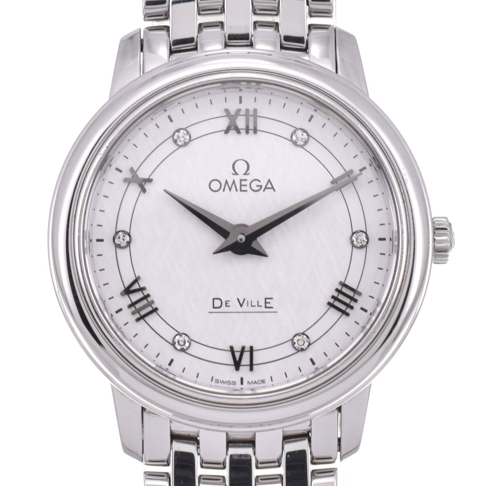 with paper OMEGA De Ville Prestige 424.10.27.60.52.002 6P diamond Silver Dial Quartz Ladies
 Watch N#143107
