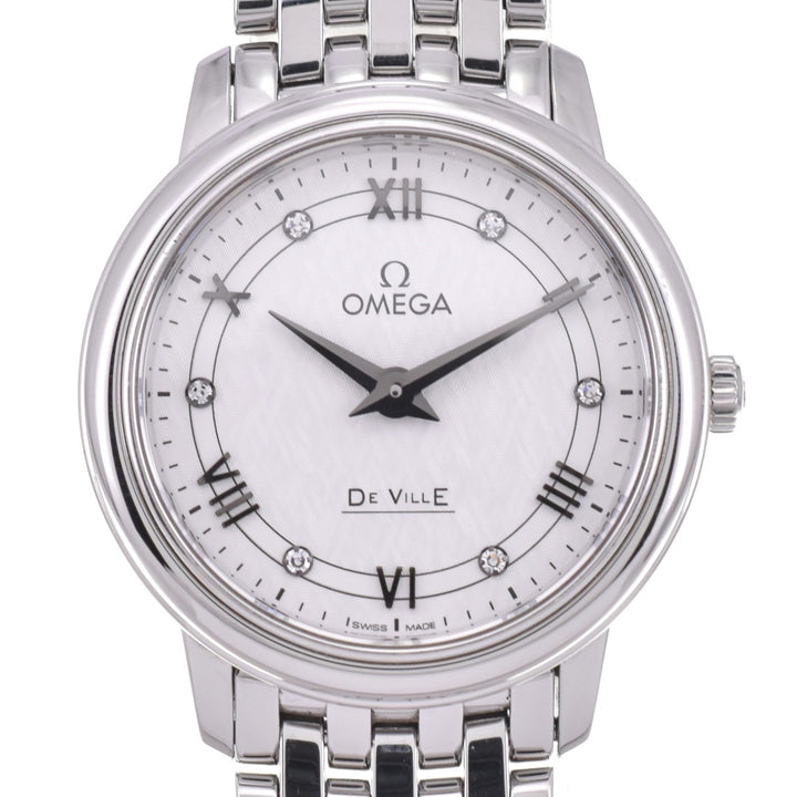 with paper OMEGA De Ville Prestige 424.10.27.60.52.002 6P diamond Silver Dial Quartz Ladies
 Watch N#143107