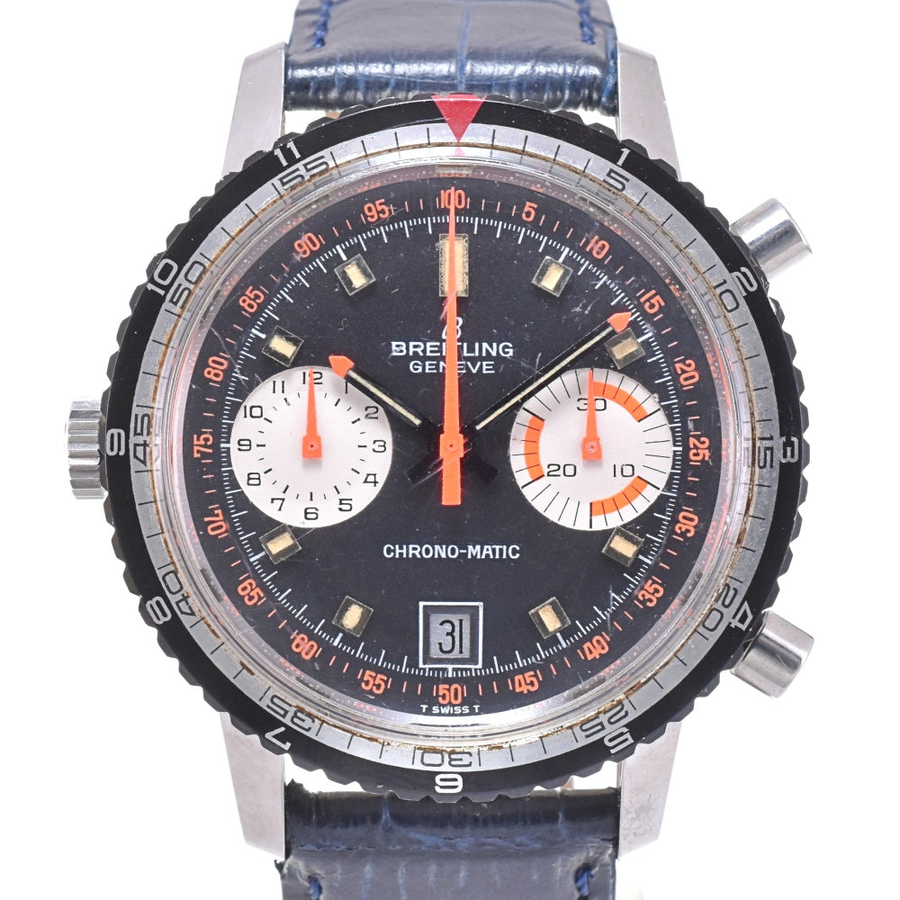 BREITLING navitimer chronomatic Ref.2110-15 vintage Cal.7740 Black / Silver Dial Automatic Men's
 Watch N#143108
