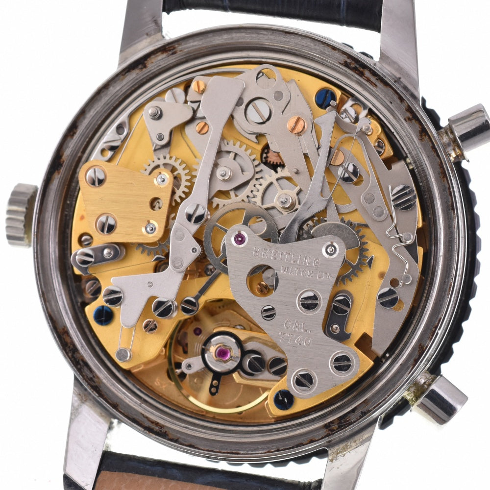 BREITLING navitimer chronomatic Ref.2110-15 vintage Cal.7740 Black / Silver Dial Automatic Men's
 Watch N#143108