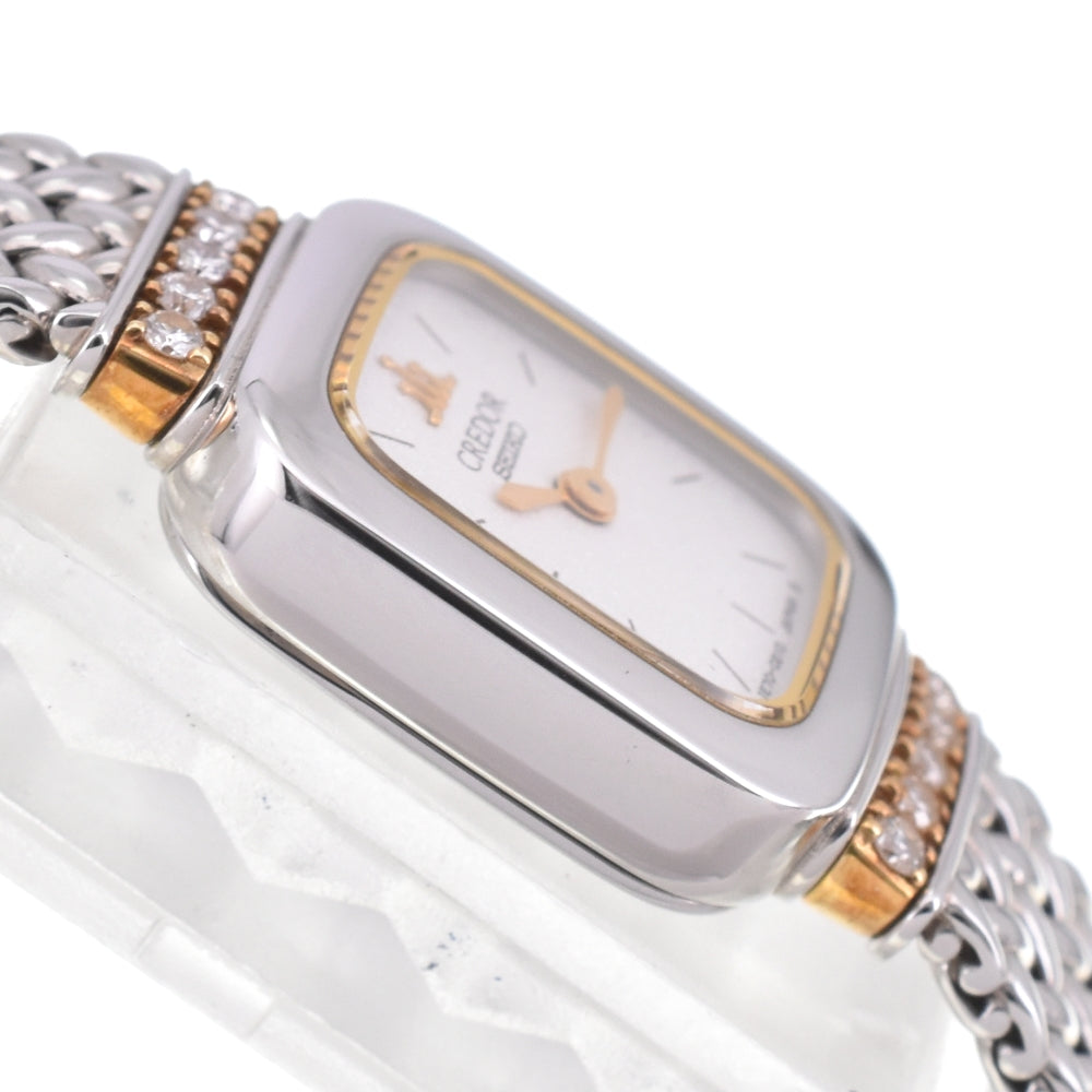 SEIKO CREDOR 1E70-5130 Diamond rug Silver Dial Quartz Ladies
 Watch N#143110