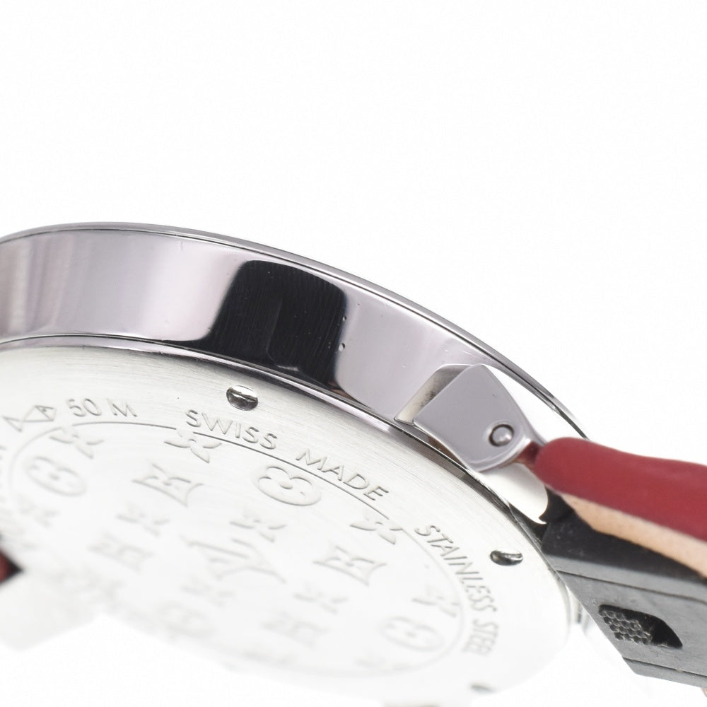 LOUIS VUITTON Tambour Monogram Rouge Diamant Q1G00 11P Diamond White shell Dial Quartz Ladies
 Watch M#143112