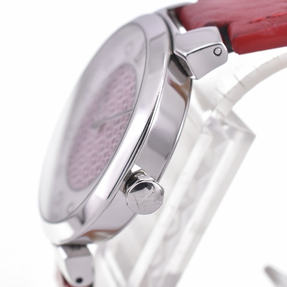 LOUIS VUITTON Tambour Monogram Rouge Diamant Q1G00 11P Diamond White shell Dial Quartz Ladies
 Watch M#143112