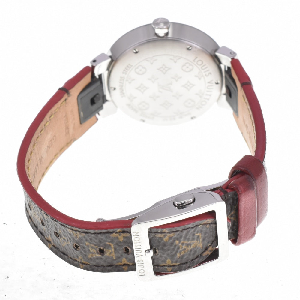 LOUIS VUITTON Tambour Monogram Rouge Diamant Q1G00 11P Diamond White shell Dial Quartz Ladies
 Watch M#143112