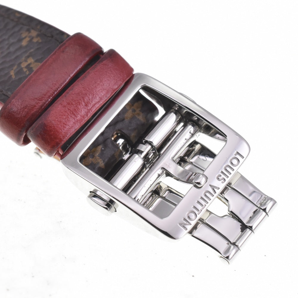 LOUIS VUITTON Tambour Monogram Rouge Diamant Q1G00 11P Diamond White shell Dial Quartz Ladies
 Watch M#143112