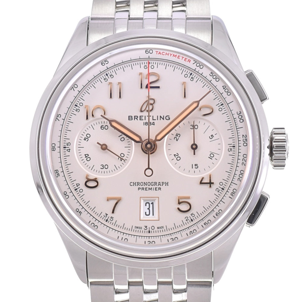 with paper BREITLING Premier B01 AB0145 Chronograph Date Silver Dial Automatic Men's
 Watch N#143113
