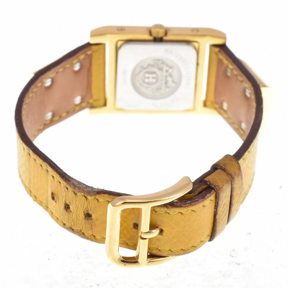 HERMES Medor ME1.201 Gold Plated / Leather white Dial Quartz Ladies
 Watch N#143117
