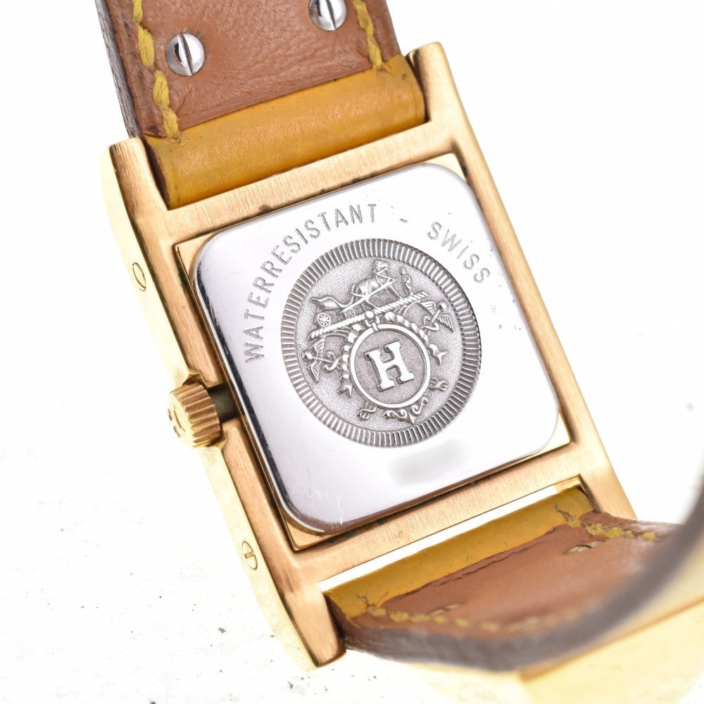 HERMES Medor ME1.201 Gold Plated / Leather white Dial Quartz Ladies
 Watch N#143117