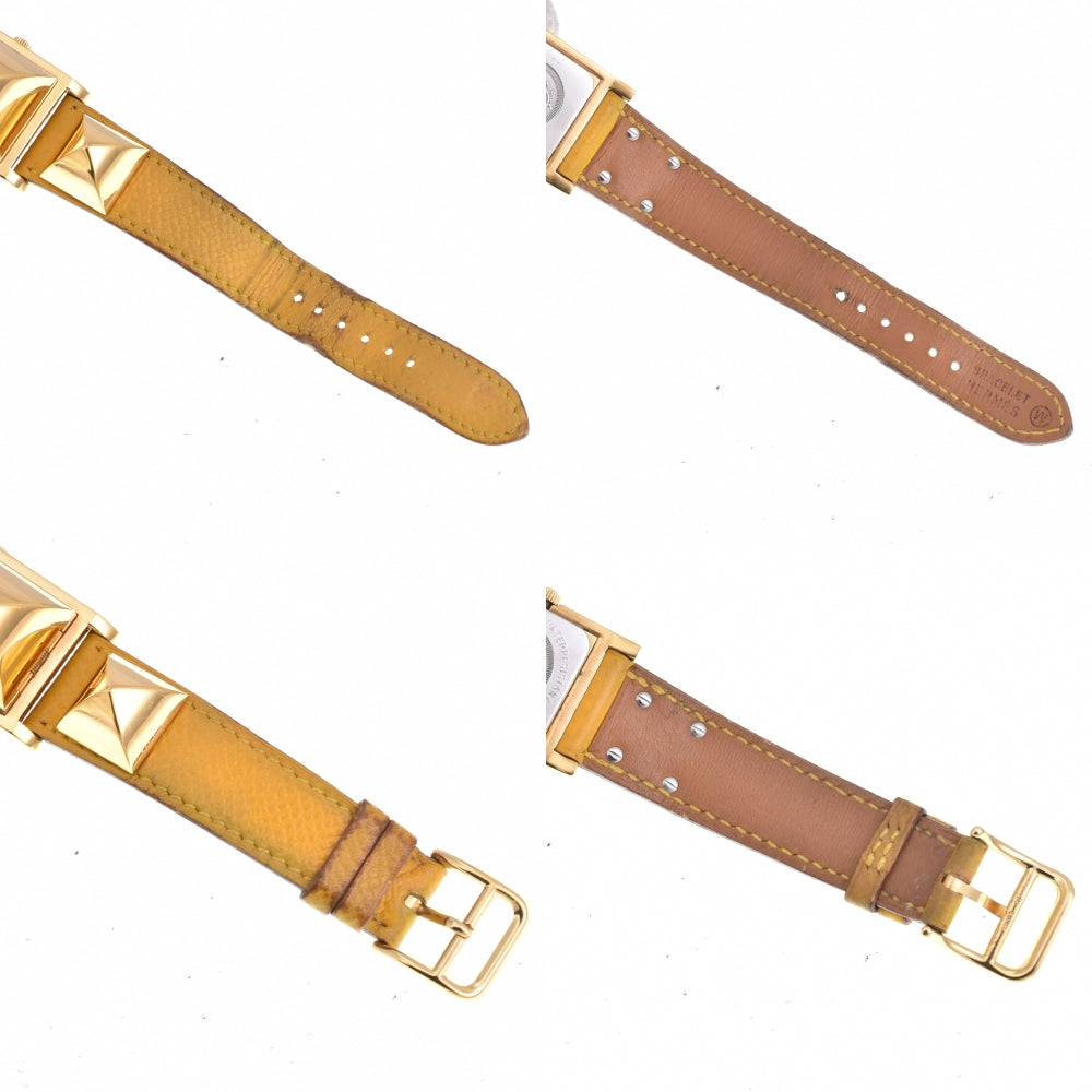 HERMES Medor ME1.201 Gold Plated / Leather white Dial Quartz Ladies
 Watch N#143117