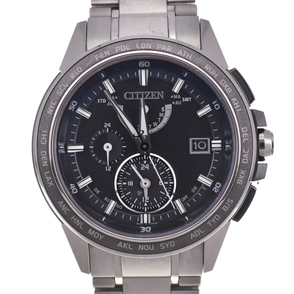 CITIZEN Atessa AT9025-55E Eco Drive Titanium black Dial Radio Sync Solar Men's
 Watch L#143119