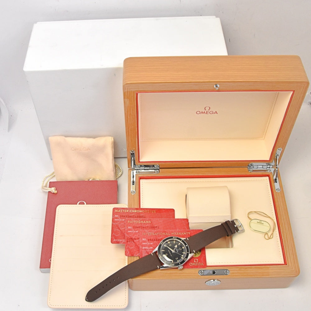 with paper OMEGA Seamaster 300 Co-Axial Master Chronometer 234.32.41.21.01.001 black Dial Automatic Men's
 Watch M#143121