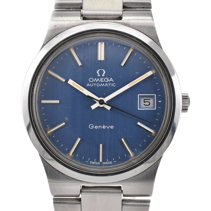 OMEGA Geneva Date 166.0173 vintage Cal.1012 blue Dial Automatic Men's
 Watch R#143123