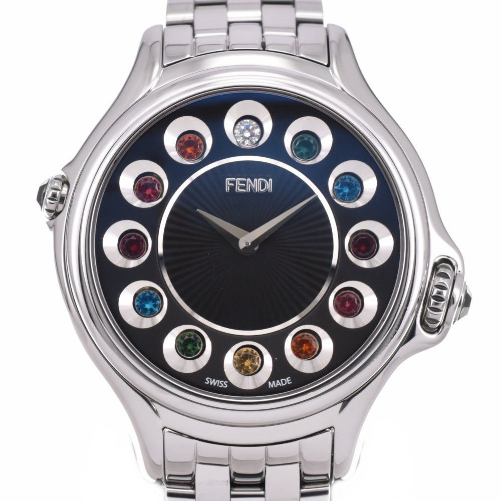 FENDI Crazy carat 10500L Change gemstone black Dial Quartz Ladies
 Watch O#143126