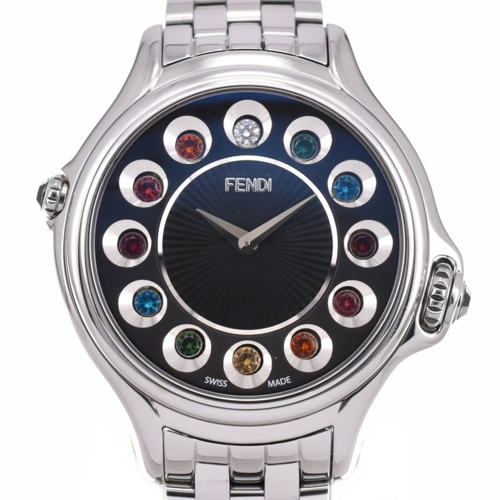 FENDI Crazy carat 10500L Change gemstone black Dial Quartz Ladies
 Watch O#143126