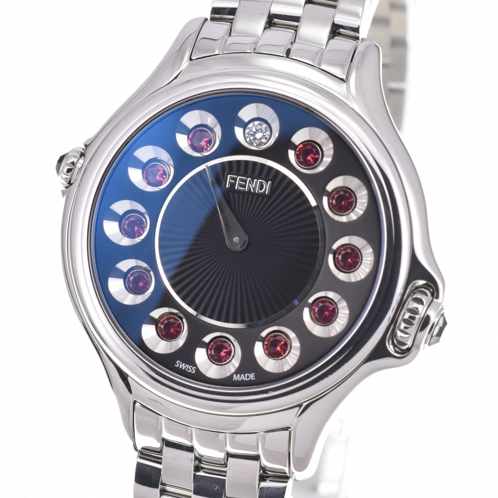 FENDI Crazy carat 10500L Change gemstone black Dial Quartz Ladies
 Watch O#143126