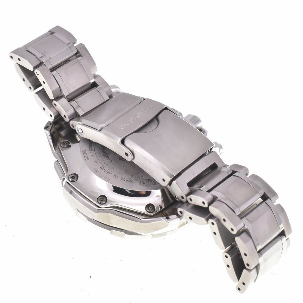 with paper CASIO Oceanus Cacharo OCW-P2000-1AJF Titanium Authentic Divers Navy Dial Radio Sync Solar Men's
 Watch L#143127