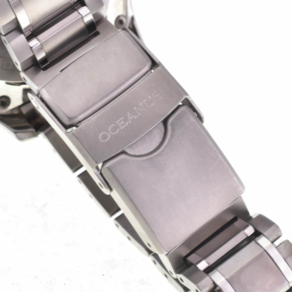 with paper CASIO Oceanus Cacharo OCW-P2000-1AJF Titanium Authentic Divers Navy Dial Radio Sync Solar Men's
 Watch L#143127