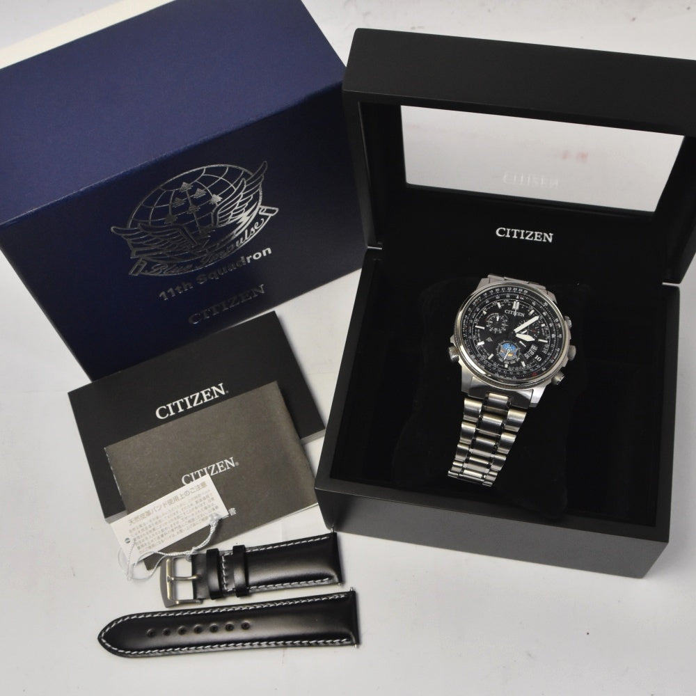 with paper CITIZEN Promaster SKY series H610-T019382 Blue Impulse Limited Edition Eco Drive black Dial Radio Sync Solar Men's
 Watch L#143128
