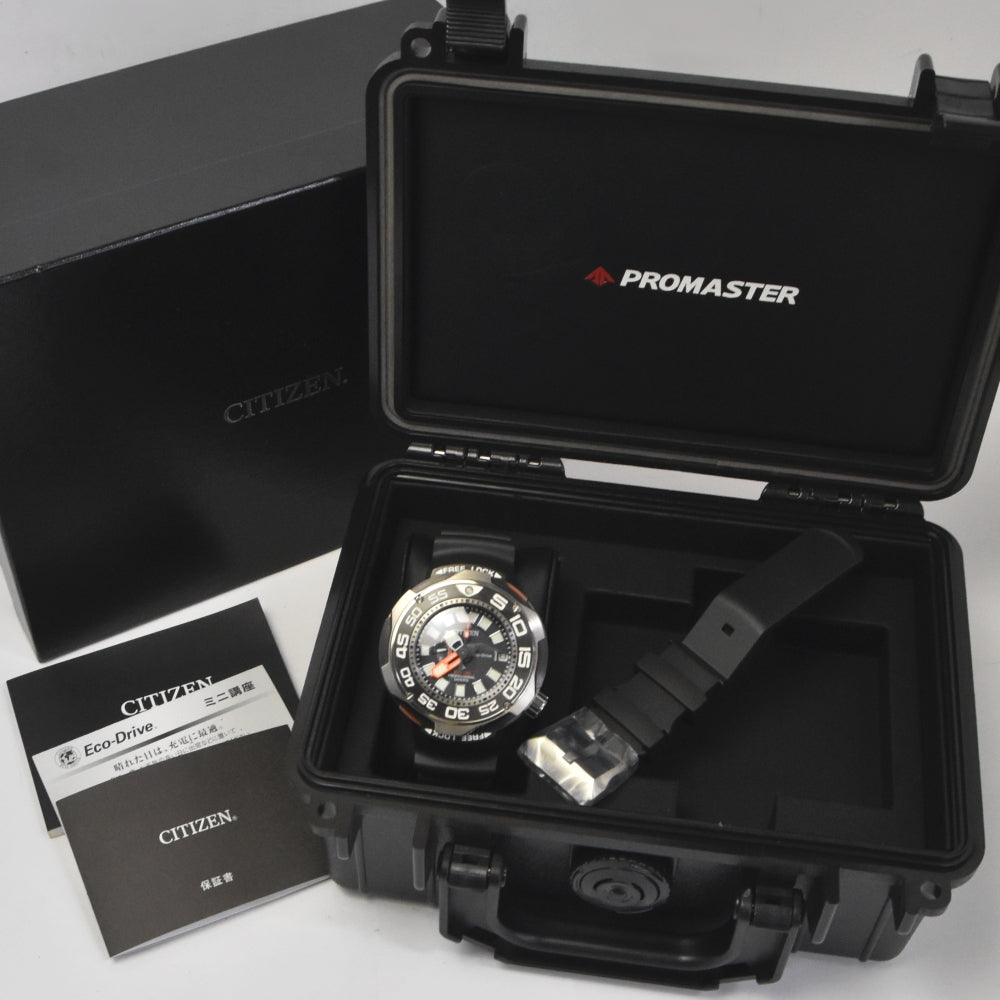 with paper CITIZEN Promaster Marine 1000m BN7020-09E Eco Drive black Dial Solar Men's
 Watch L#143131