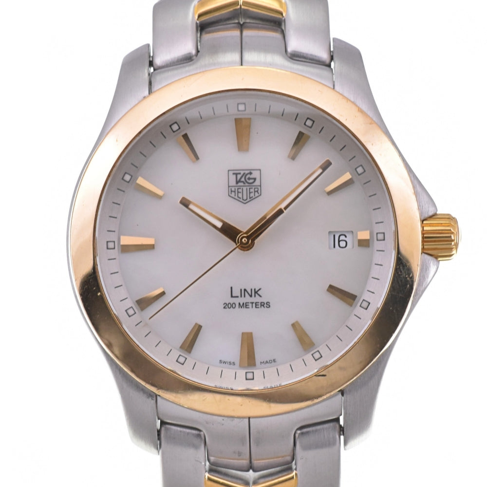 TAG HEUER Link WJF1152 Stainless Steel/K18YG White shell Dial Quartz Men's
 Watch M#143137