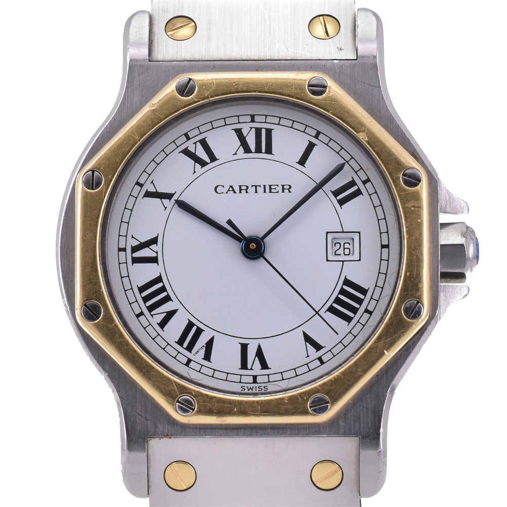 with paper CARTIER Santos Octagon LM 81037288 Stainless Steel/K18YG white Dial Automatic Unisex
 Watch Q#143141