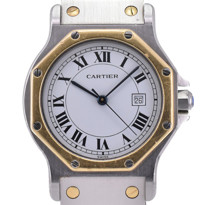with paper CARTIER Santos Octagon LM 81037288 Stainless Steel/K18YG white Dial Automatic Unisex
 Watch Q#143141