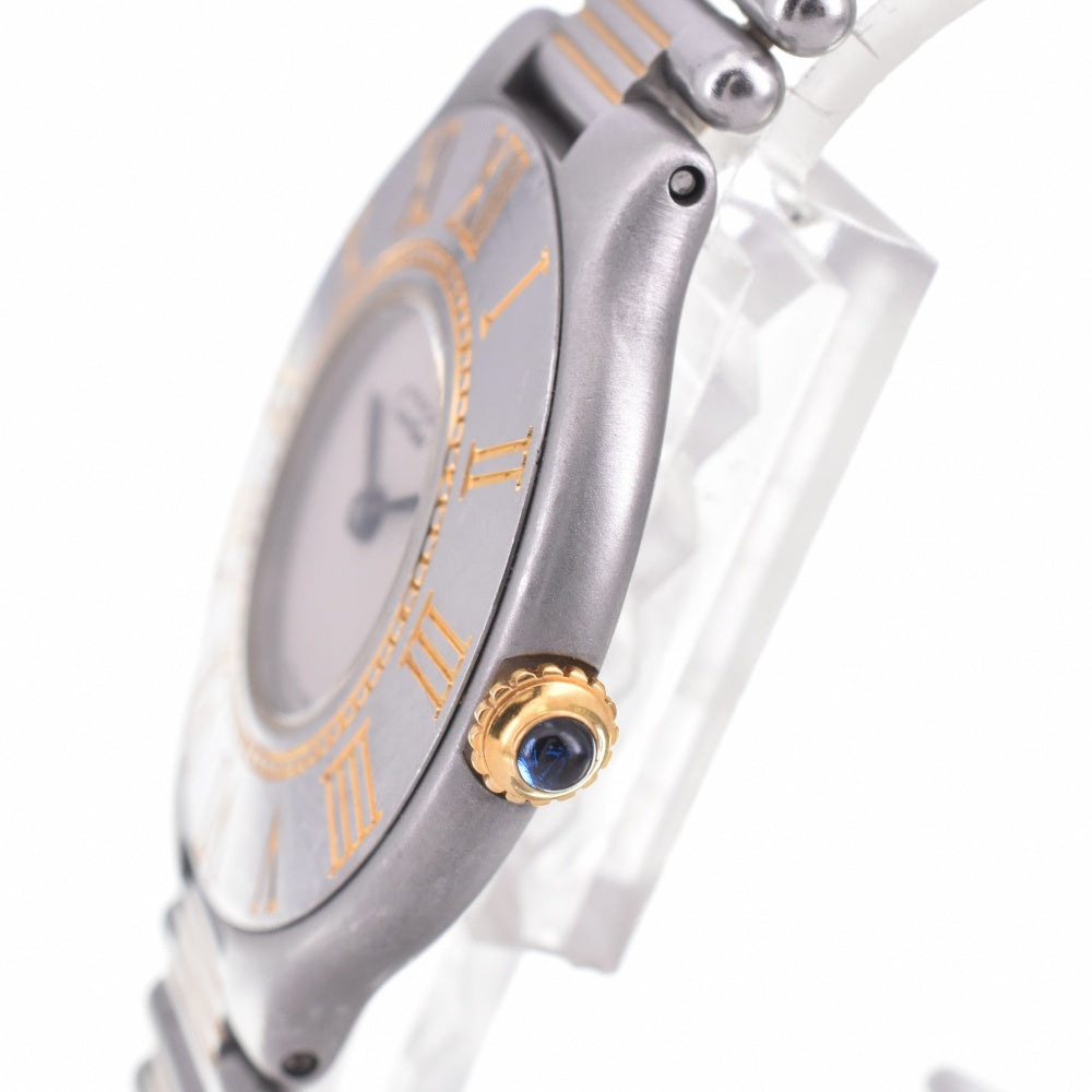 CARTIER Must21 Vantian LM 83090171 Stainless Steel/Gold Plated Ivory Dial Quartz Men's
 Watch M#143147