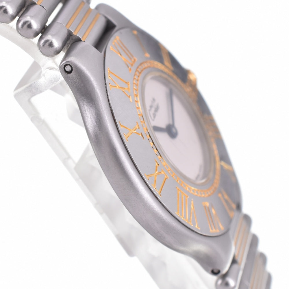 CARTIER Must21 Vantian LM 83090171 Stainless Steel/Gold Plated Ivory Dial Quartz Men's
 Watch M#143147