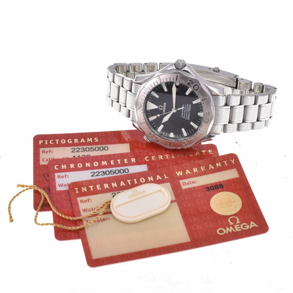 with paper OMEGA Seamaster 300M 2230.50 WG Bezel Date Chronometer black Dial Automatic Men's
 Watch M#143167