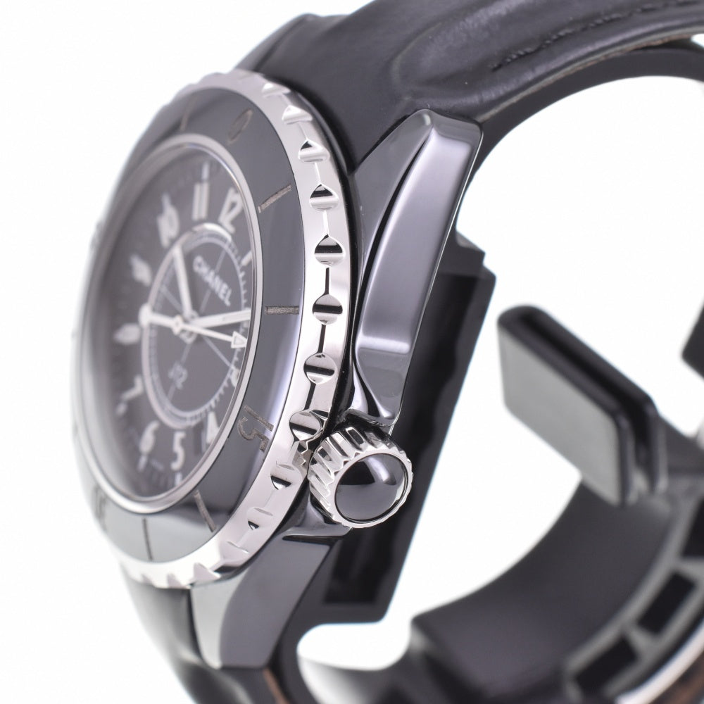 CHANEL J12 33mm H0680 Ceramic / leather black Dial Quartz Ladies
 Watch M#143172