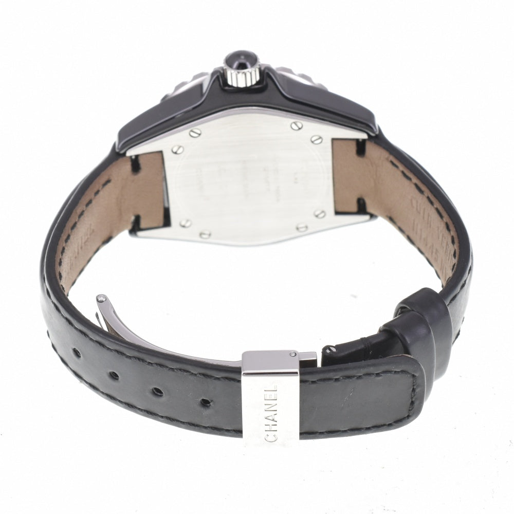 CHANEL J12 33mm H0680 Ceramic / leather black Dial Quartz Ladies
 Watch M#143172