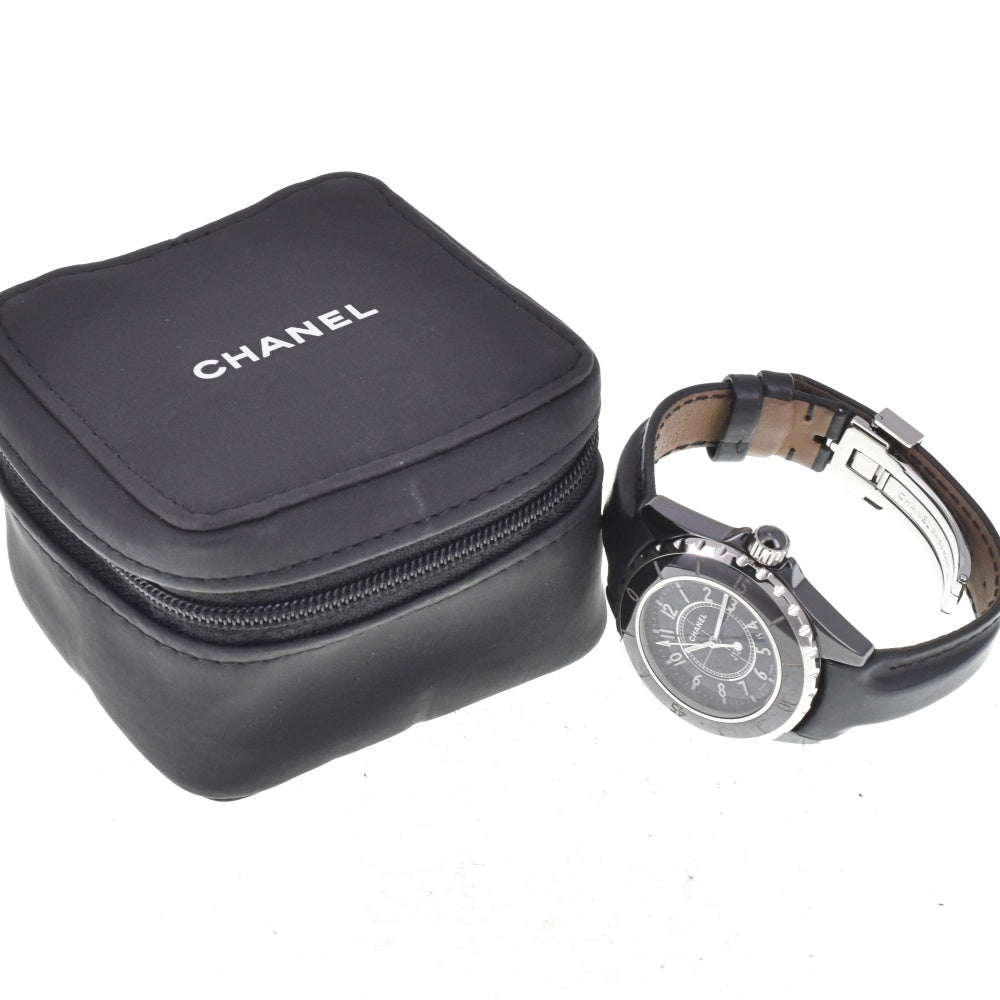 CHANEL J12 33mm H0680 Ceramic / leather black Dial Quartz Ladies
 Watch M#143172