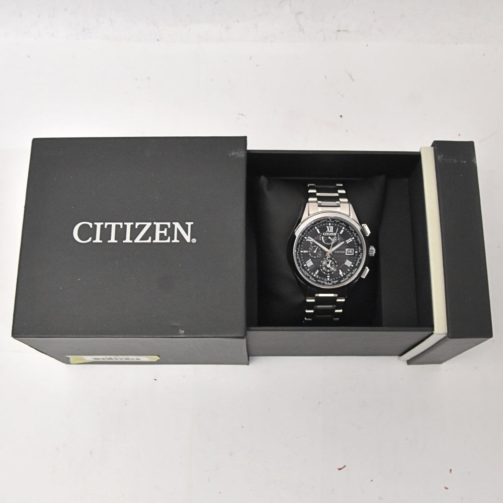 CITIZEN Exceed AT9110-58E Super Titanium Double Direct black Dial Radio Sync Solar Men's
 Watch M#143175