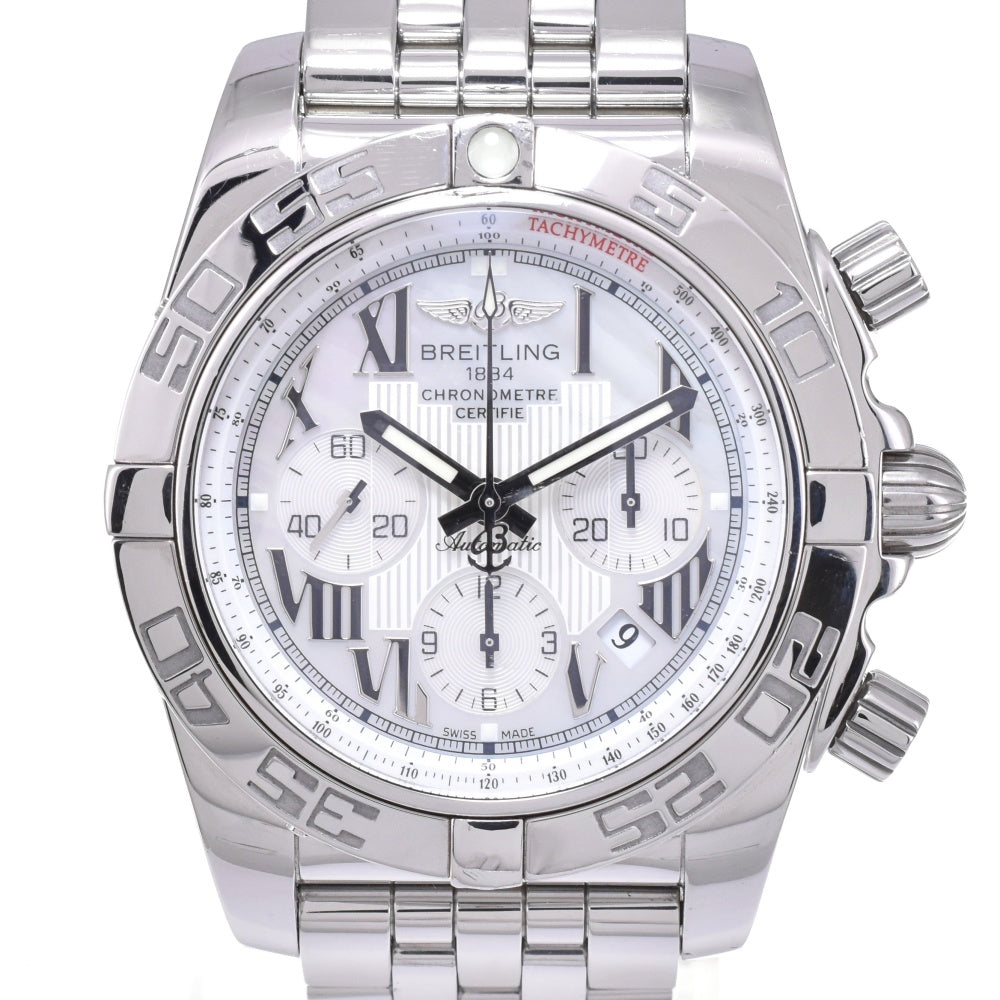 with paper BREITLING Chrono mat 44 AB0110 White shell Dial Automatic Men's
 Watch M#143176