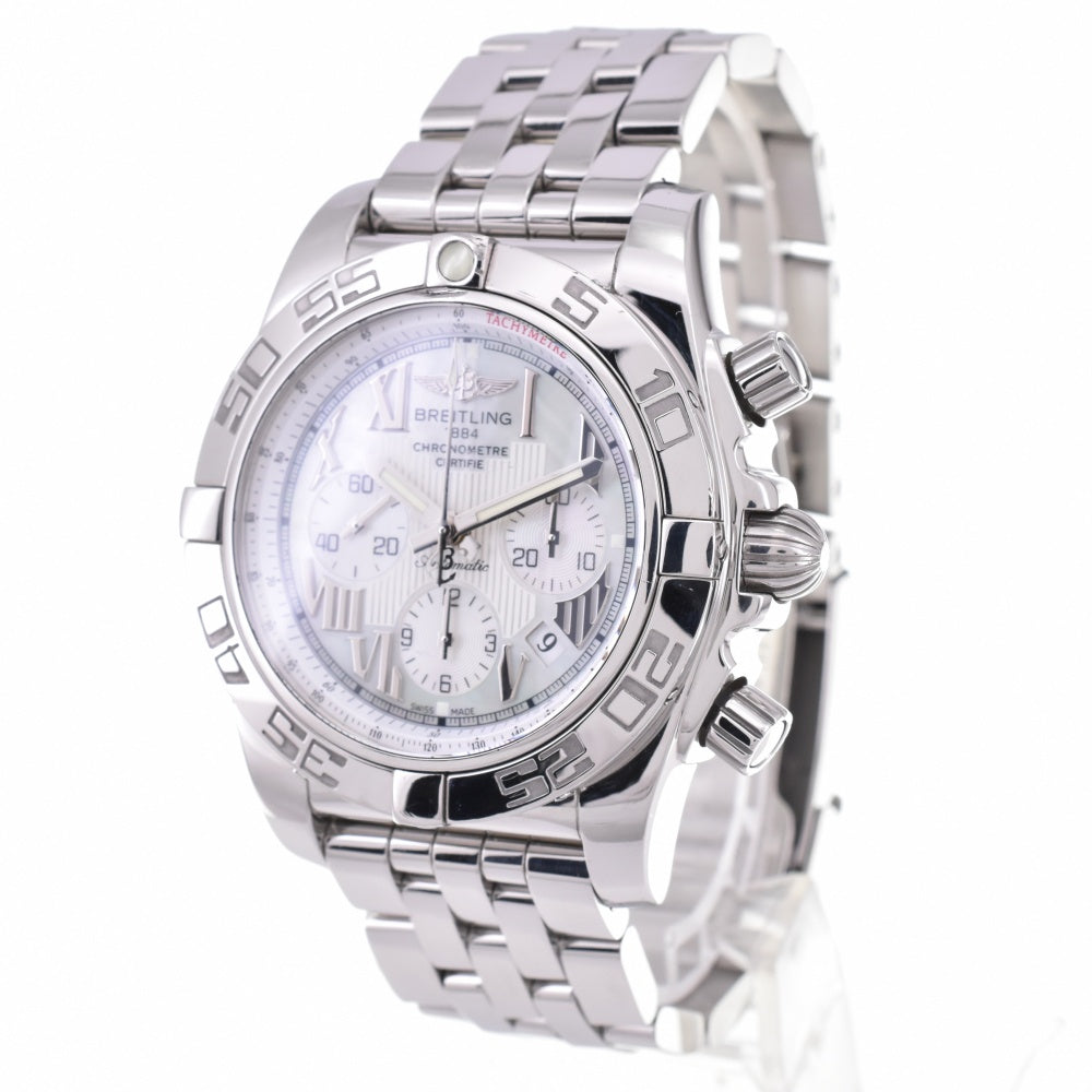 with paper BREITLING Chrono mat 44 AB0110 White shell Dial Automatic Men's
 Watch M#143176