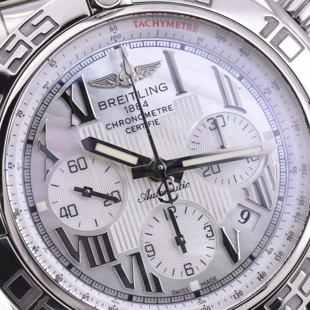 with paper BREITLING Chrono mat 44 AB0110 White shell Dial Automatic Men's
 Watch M#143176