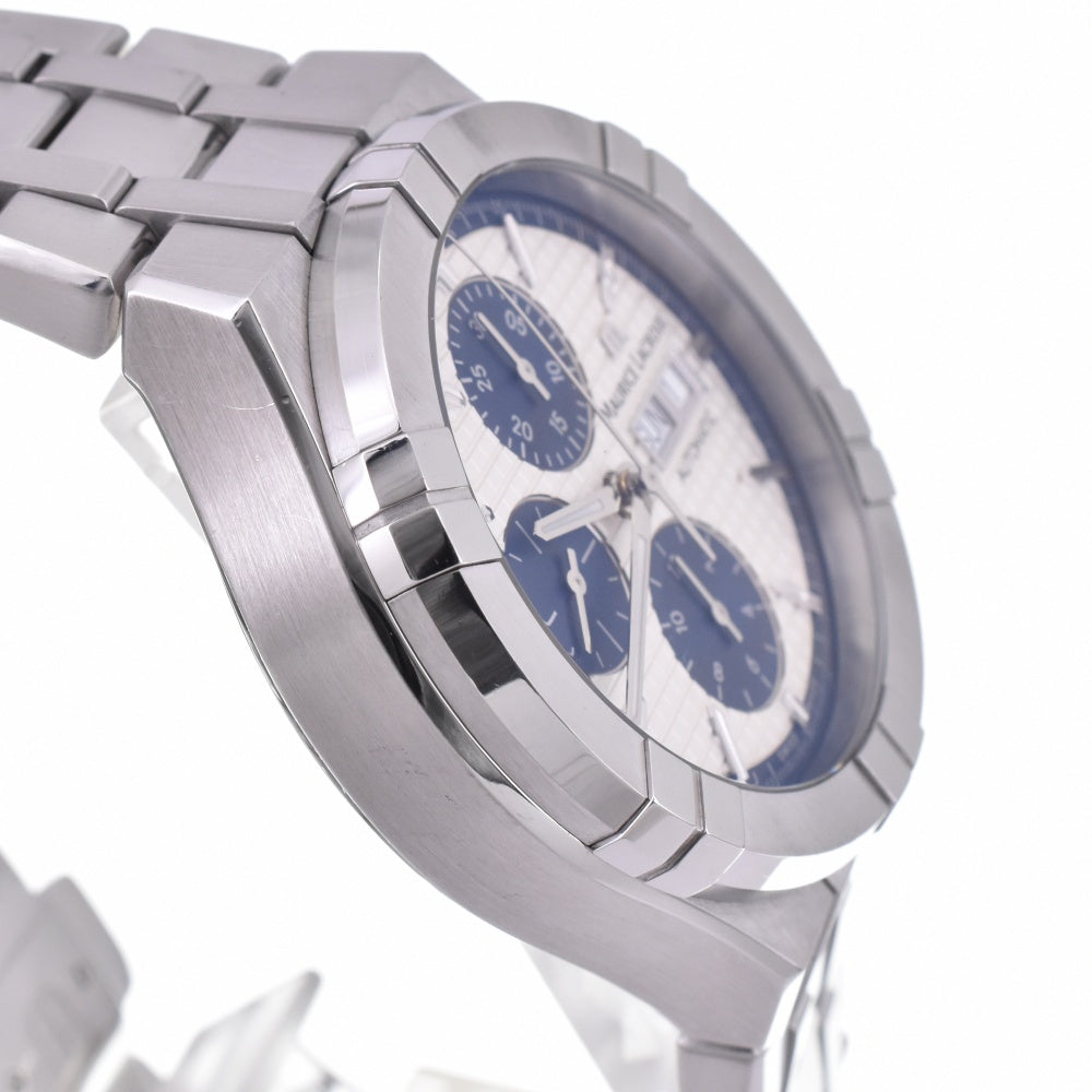 with paper MAURICE LACROIX icon AI6038-SS002-131-1 Chronograph day date Silver / Blue Dial Automatic Men's
 Watch M#143179