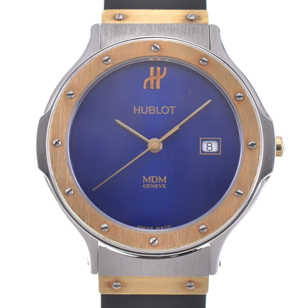 HUBLOT MDM Classic 1401.2 Date Stainless Steel/K18 Rubber blue Dial Quartz Unisex
 Watch L#143180