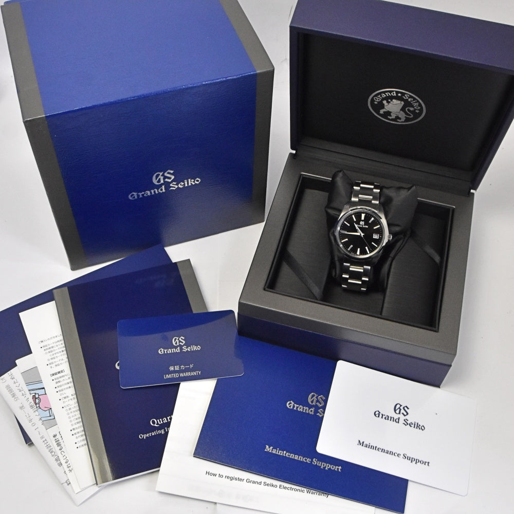 with paper SEIKO Grand Seiko SBGP011/9F85-0AC0 Date black Dial Quartz Men's
 Watch L#143182